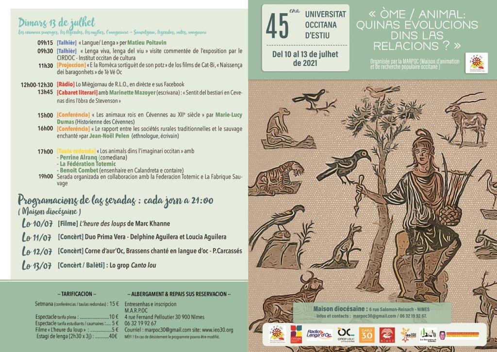 Universitat occitana d'estiu nimes 2021