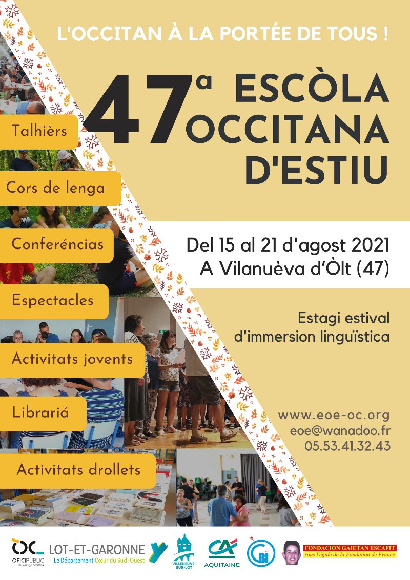 Vilanòva d'Òlt : Universitat Occitana d'Estiu de 2021