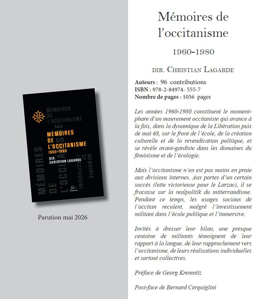 Presentacion del libre 'Mémoire de l'occitanisme', Trabucaire, 2026